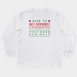 1950s Support Anti Communist Candiates Kids Long Sleeve T-Shirt